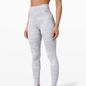 Lululemon White Camo Wunder Under High-Rise Tight 28" *Luxtreme